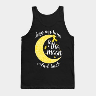 love childhood cancer hero to the moon Tank Top